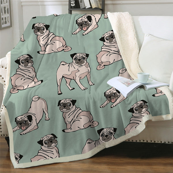 Pug throw cheap blanket