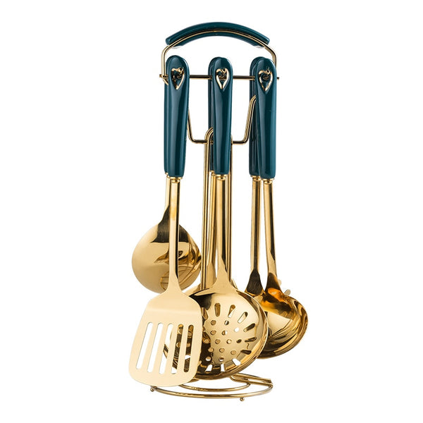 Emerald Gold Utensil Set The Decor House