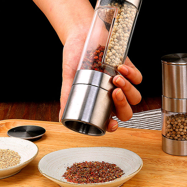 Dual salt and pepper grinder discount
