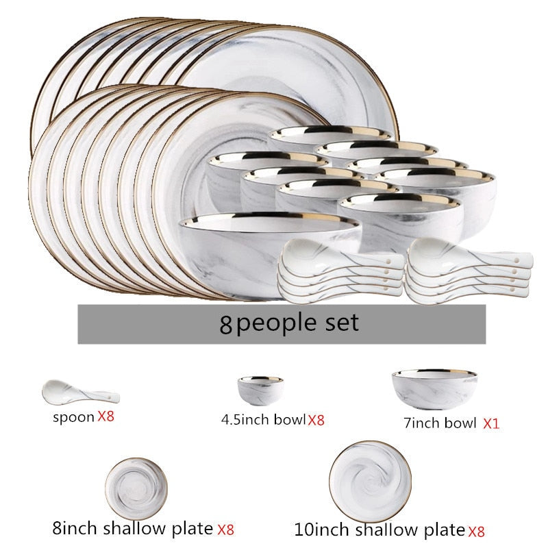 Gold Marble Tableware Set