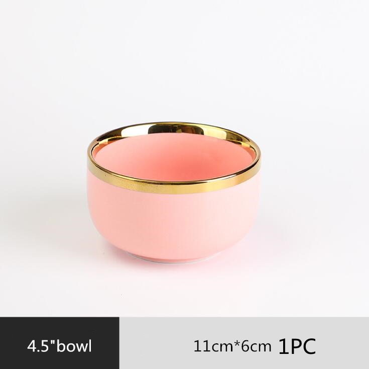 Pink with Golden Rim Tableware