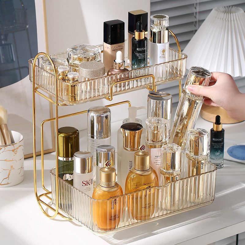 Golden Acrylic Beauty Organiser