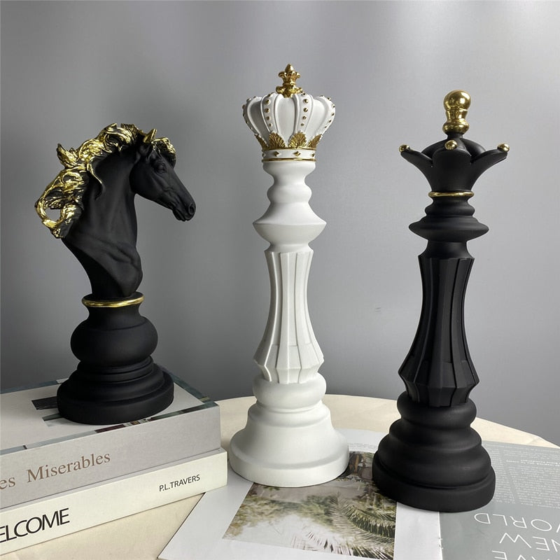 Resin Retro Chess Sculpture