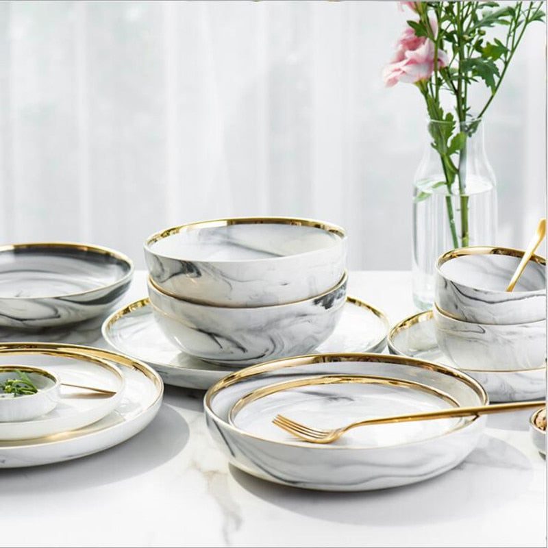 Gold Marble Tableware Set