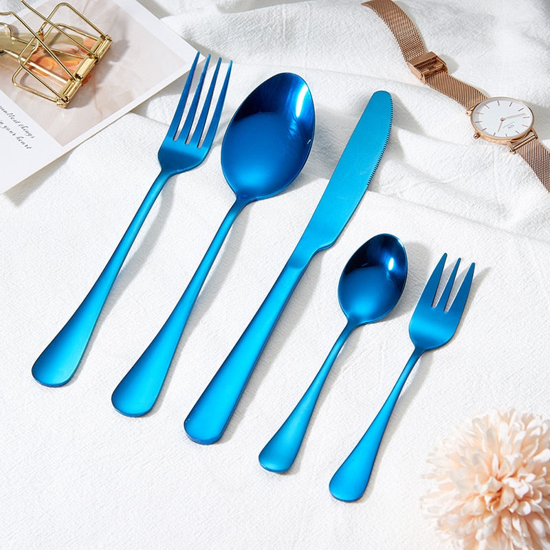 Turquoise Blue Cutlery Set ( 5 Piece)