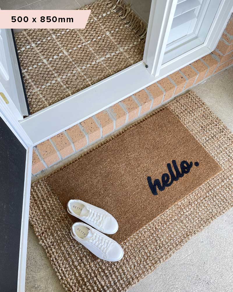 Hello Doormat Embossed