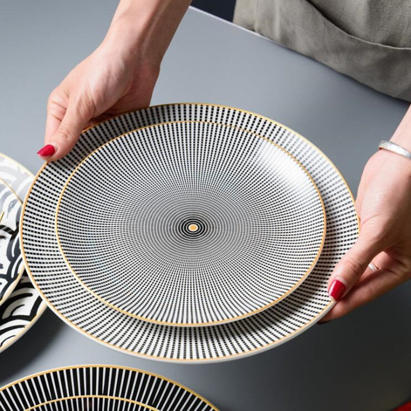 Geometric Golden Trim Plates