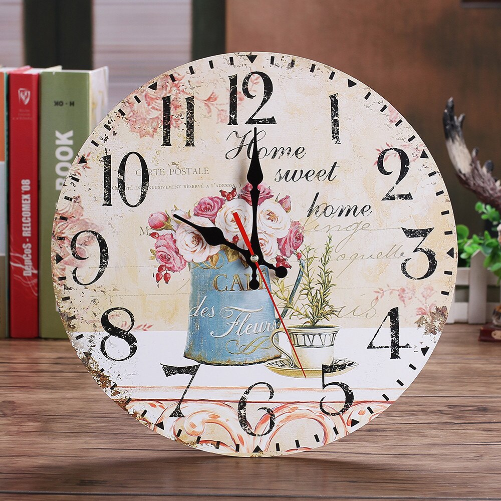 &quot;Home Sweet Home&quot; Flower Wall Clock