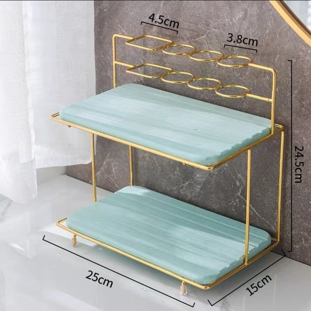 Golden Frame Bathroom Storage Rack