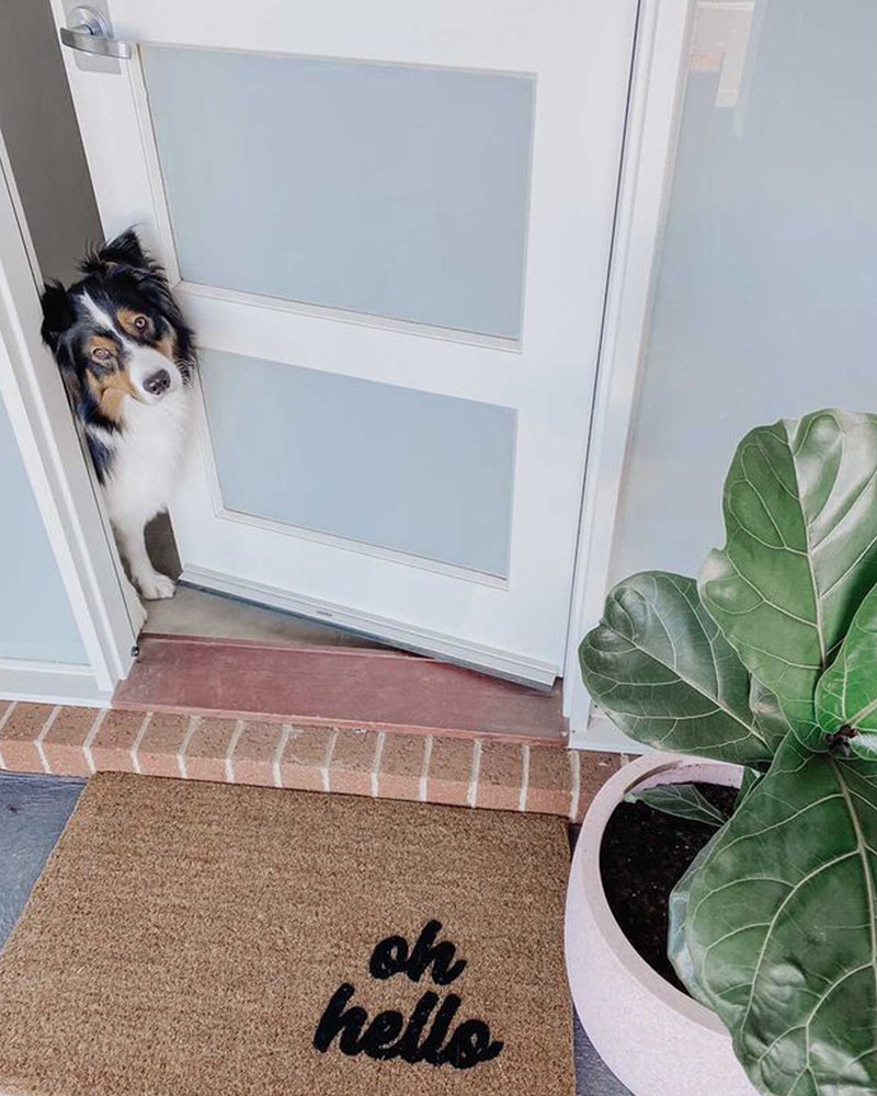 Oh Hello Doormat Embossed