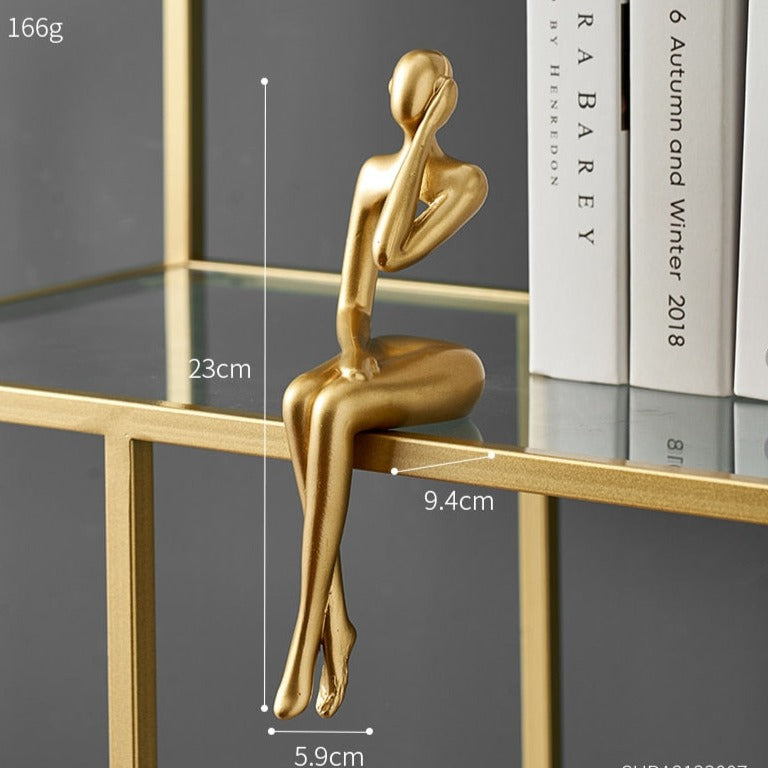 Abstract Golden Miniature Sculptures