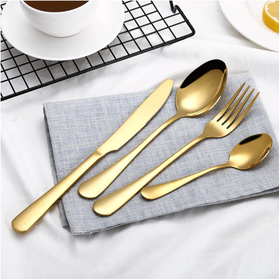 Gold Cutlery Set (4 Piece)