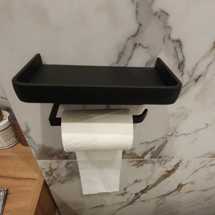 Toilet Roll Shelf Holder - Black