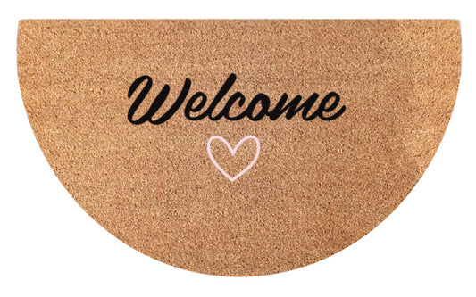 Welcome with Love Semi-Circle Doormat Embossed