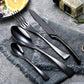 24 Piece Black Cutlery Set