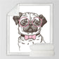 Pug Sherpa Blanket