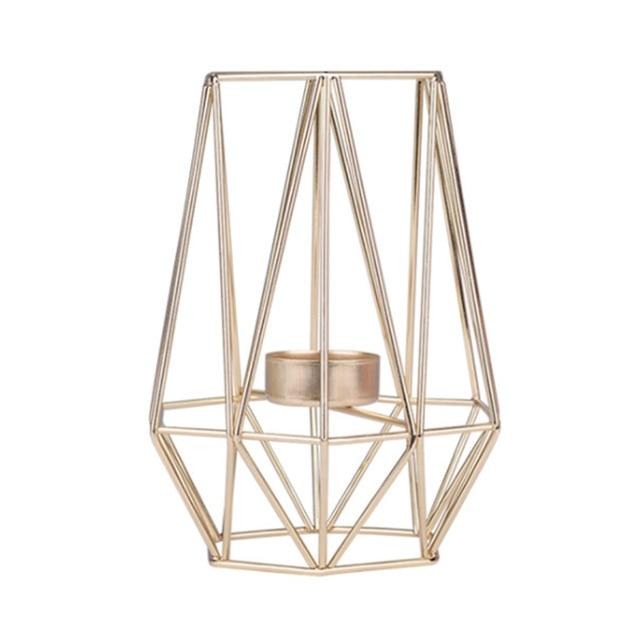 Golden Geometric Candle Holders