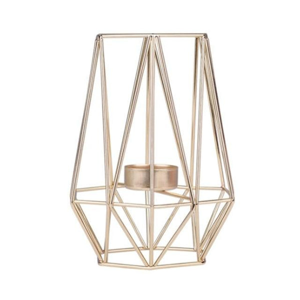 Golden Geometric Candle Holders - The Decor House