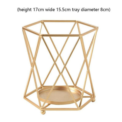 Golden Geometric Candle Holders