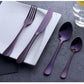 24 Piece Purple Cutlery Set