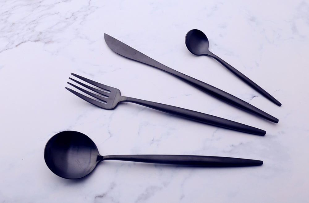 Black Cutlery Set (4 piece) - The Decor House